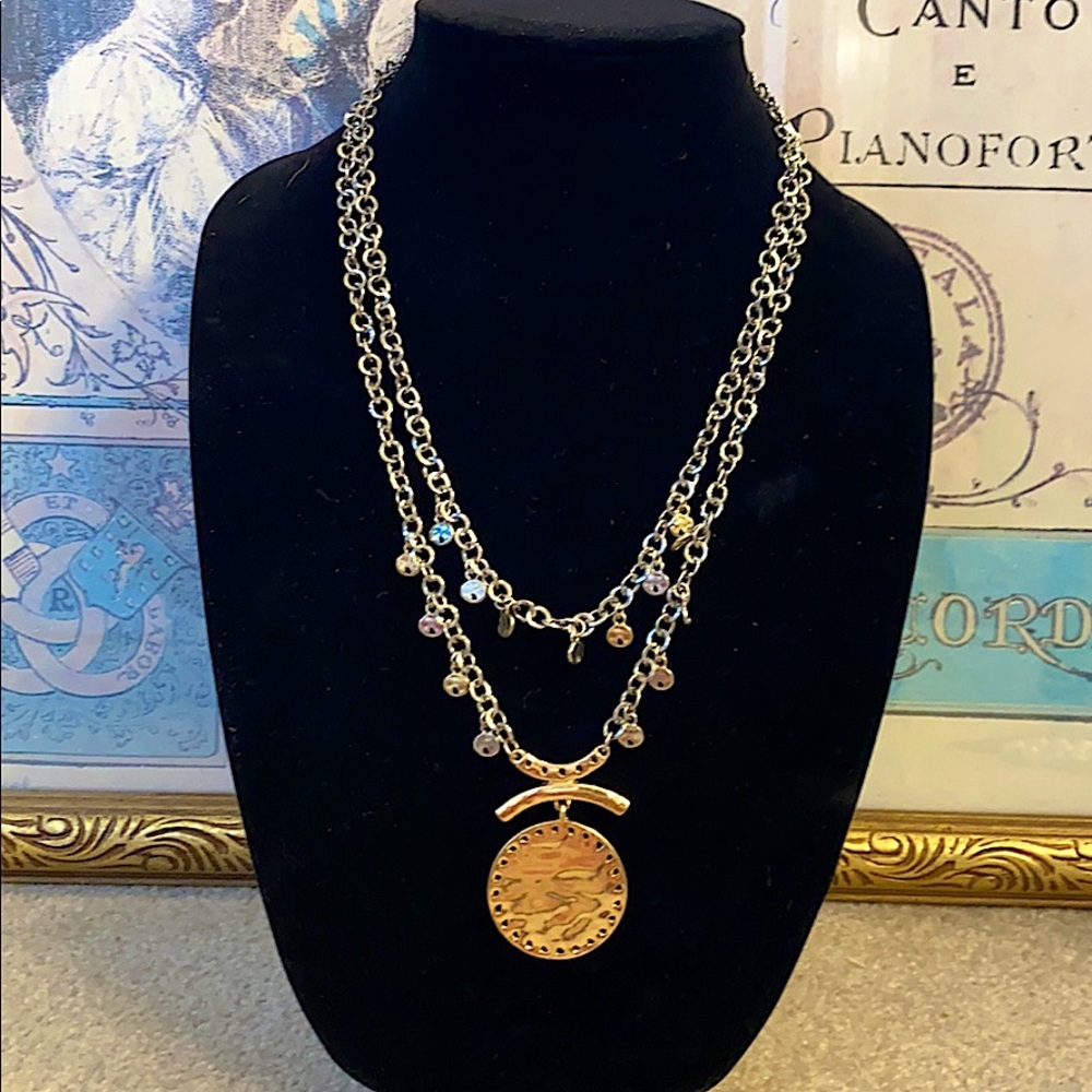 Layered gold and silver necklace